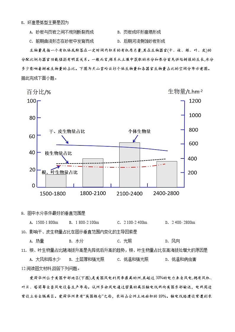河南省2020学年高三高考适应性检测文综地理试题03
