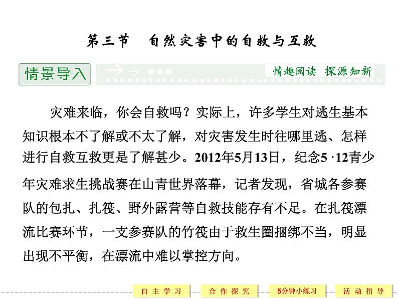 3.3 自然灾害中的自救与互助 精品课件(人教版选修5)01