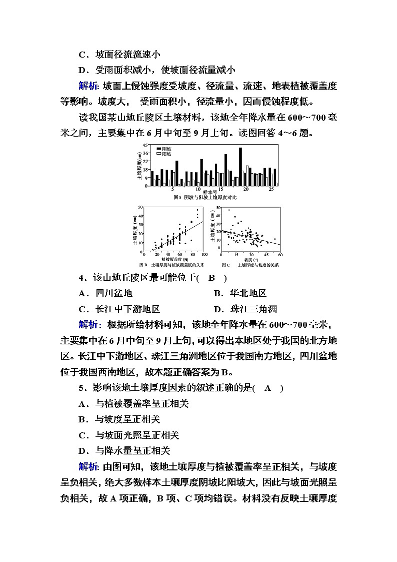2020-2021学年新教材地理人教版必修第一册课时作业4-2地貌的观察 练习02