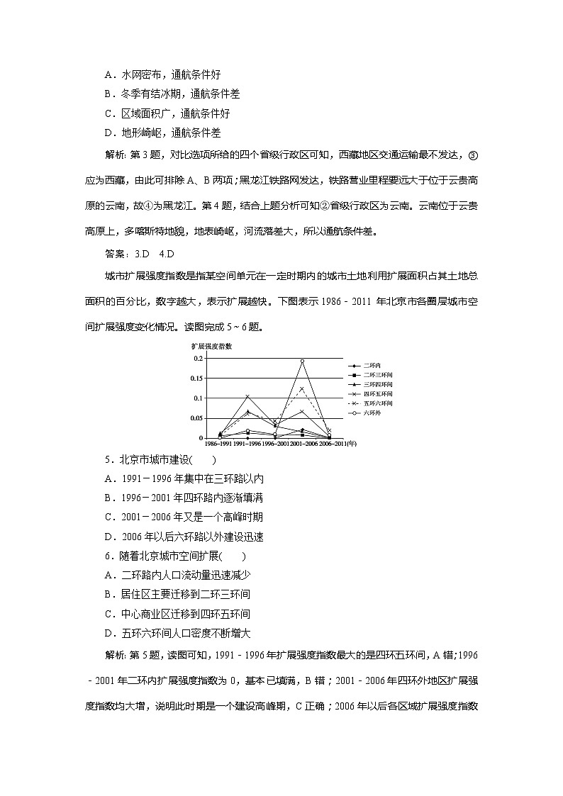 2019-2020学年鲁教版地理必修二新素养同步练习:第四单元人类活动的地域联系单元综合检测02