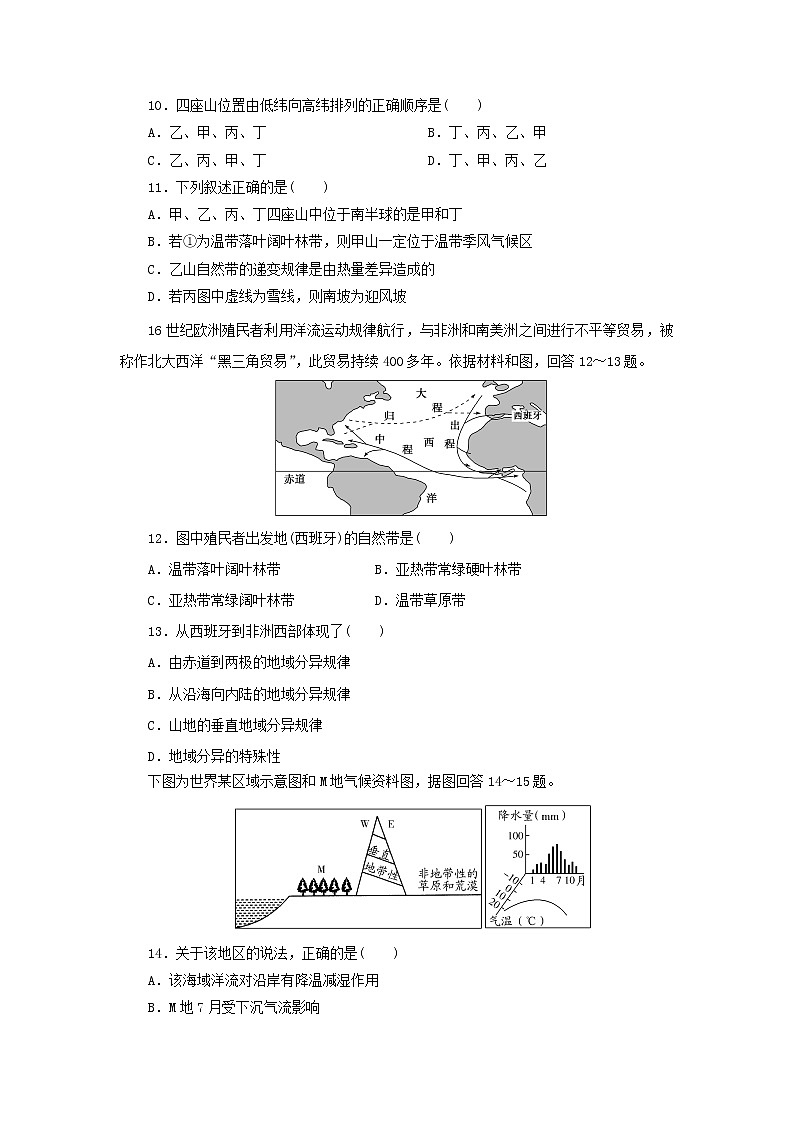 2019秋新高一人教版地理必修一精练:5.2自然地理环境的差异性课后作业103