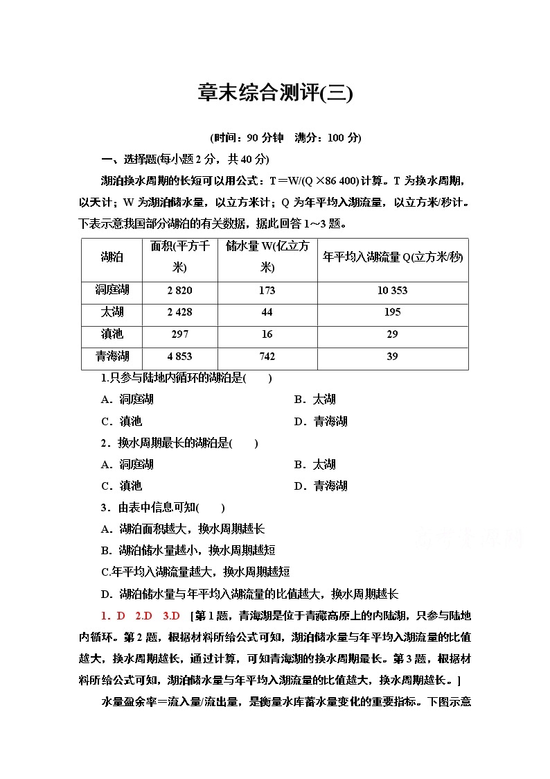 2020-2021学年地理人教版必修1章末综合测评301