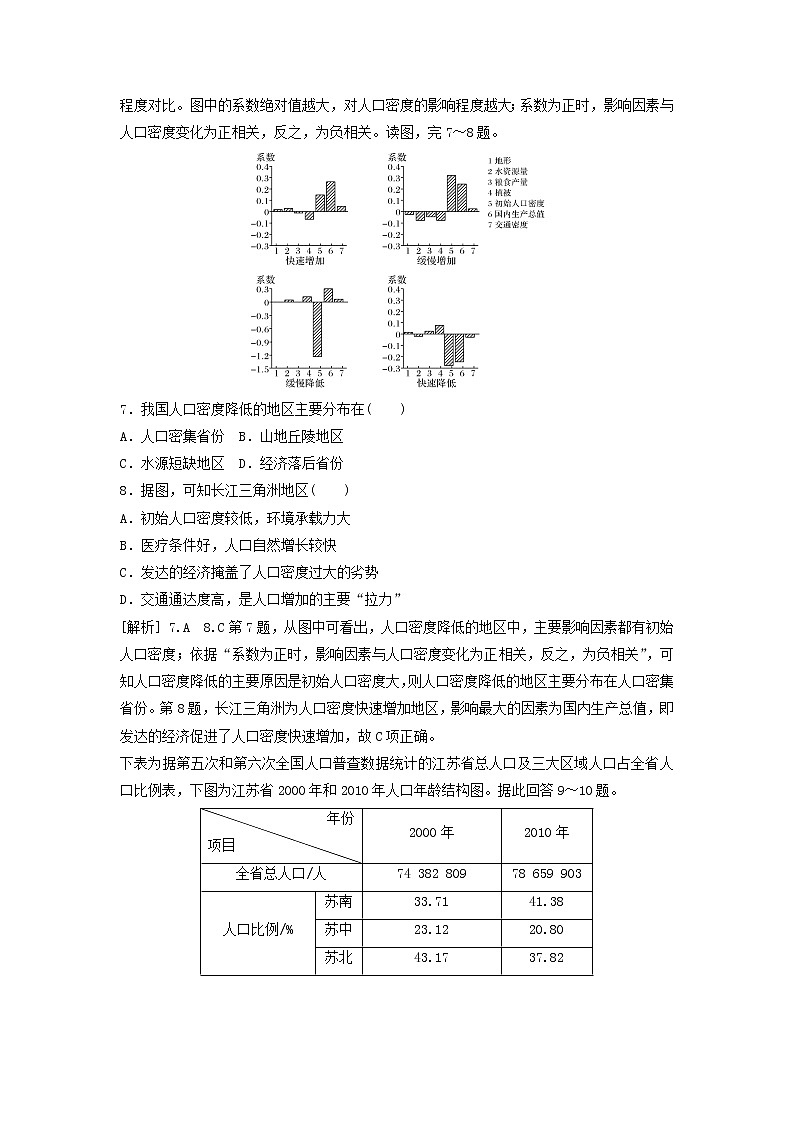 2018-2019学年高一地理必修2期末复习训练:常见人口统计图表的判读03