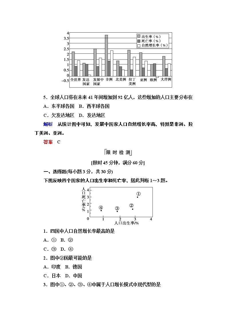 2021春人教版地理必修2第一章人口的变化第1节 PPT课件+同步练习03