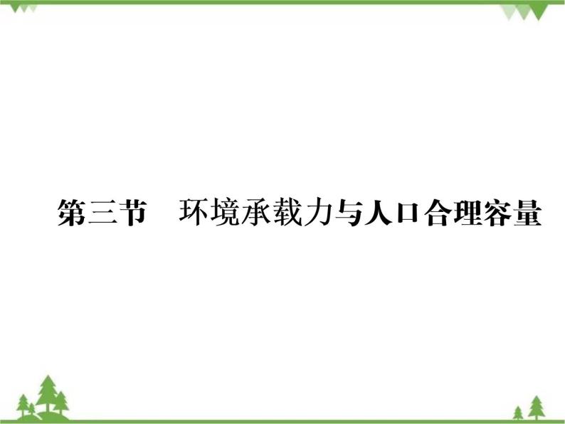 2021年春中图版高中地理必修2 第1章 第3节 环境承载力与人口合理容量 PPt课件+试卷01