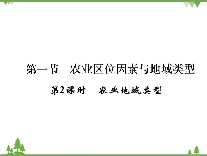 2021年春中图版高中地理必修2 第3章 第1节 农业区位因素与地域类型 PPt课件+试卷01