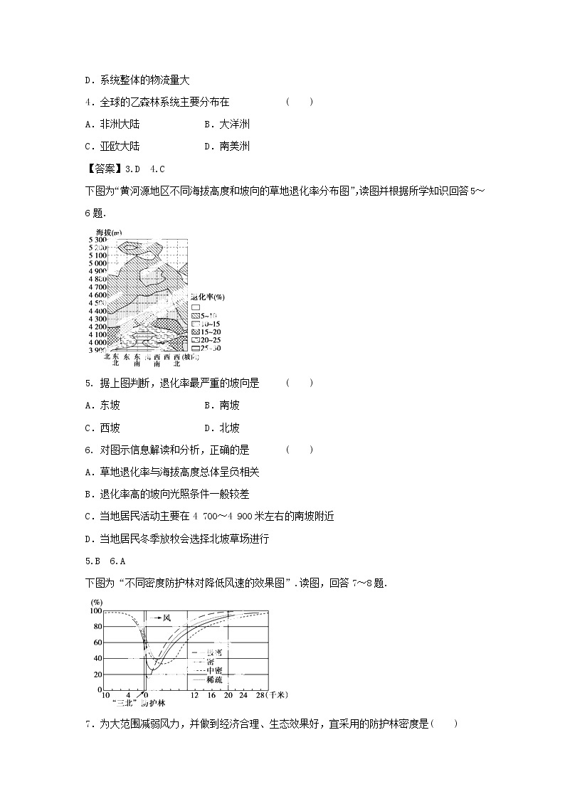 高中地理必修三同步练习：2.2《森林的开发和保护——以亚马孙热带雨林为例》6 Word版含答案02