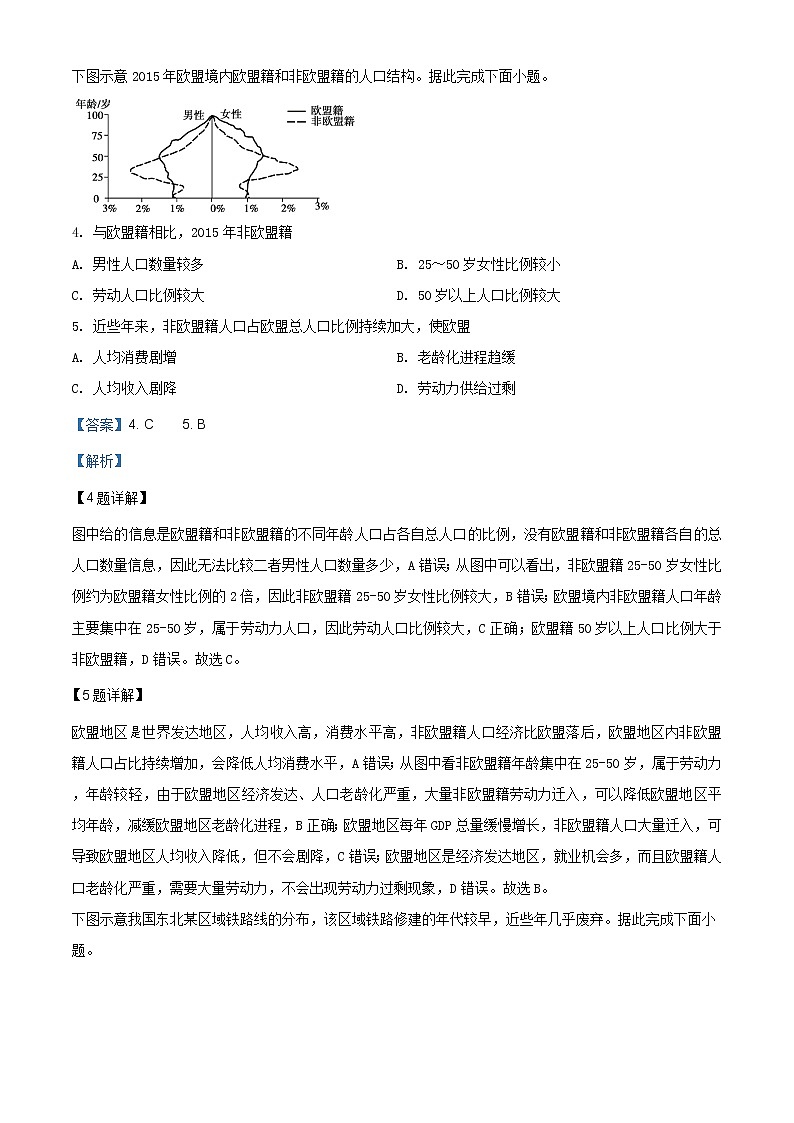精编:2019年全国统一高考地理试卷(新课标Ⅰ)及答案解析(原卷+解析卷)03