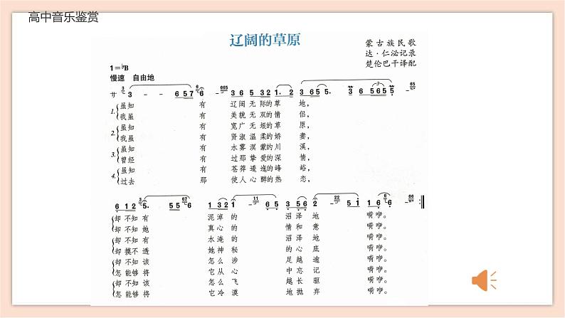 人音版(2019)必修 《音乐鉴赏》 第四节 少数民族民歌 课件+视频05