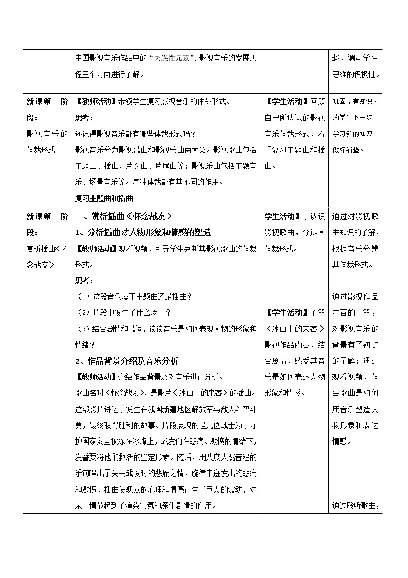 高中音乐 《中国影视音乐》 教案02