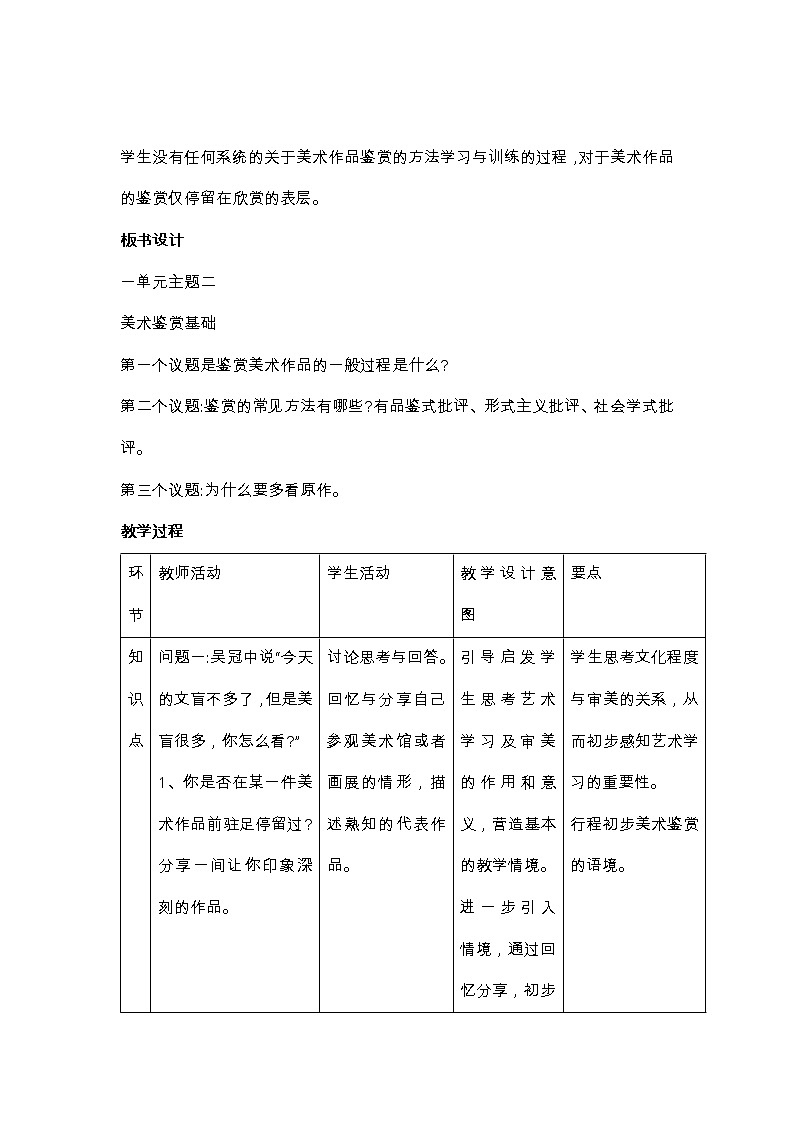 新人美版美术鉴赏 第一单元 主题二 感知与判断——美术鉴赏的过程与方法 教案02