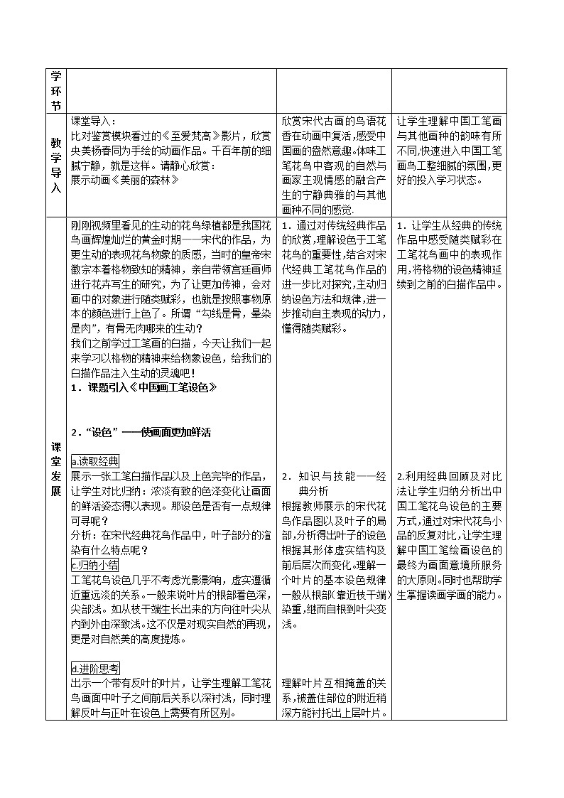人教版高中美术选修:绘画 第二课 中国画的艺术境界和艺术语言 教案第2页