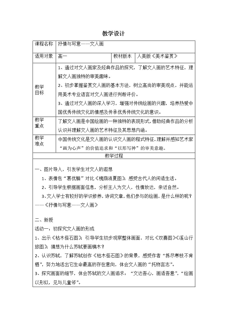 抒情与写意——文人画第1页