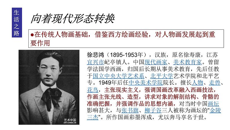 人教版高中美术选修:美术鉴赏 第七课 时代风采——现代中国画、油画 课件第7页