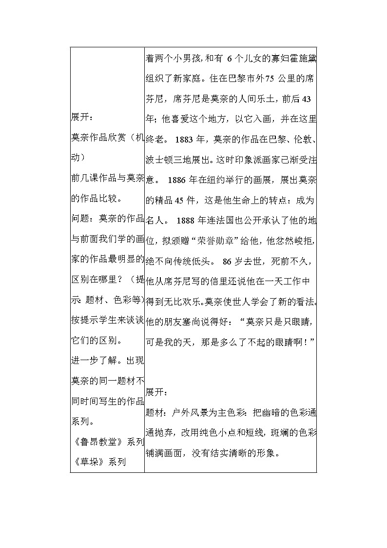 高中美術(shù)教材同步人教版必修藝術(shù)欣賞外國繪畫欣賞 第二十七講 印象主義和后印象主義繪畫教案第3頁
