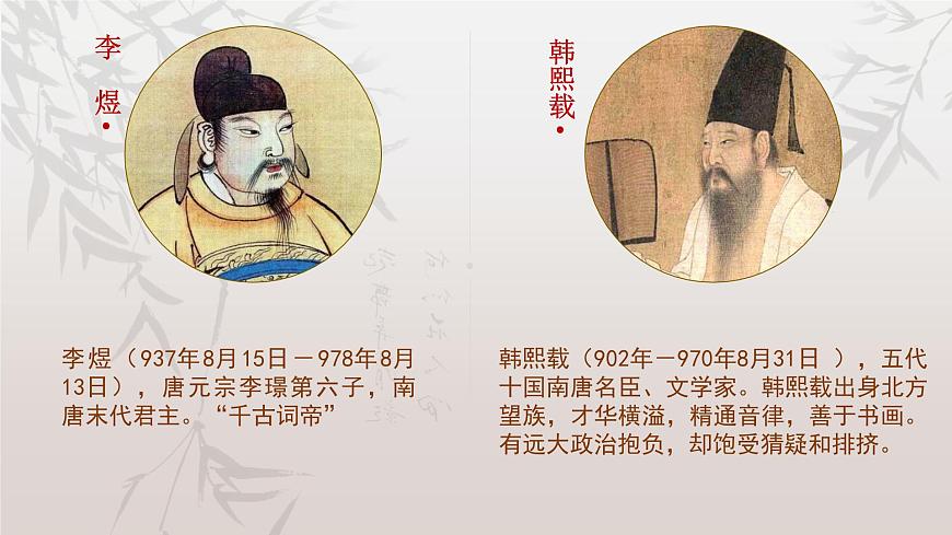人教版 高中美術(shù) 第2單元 第4課 畫(huà)外之意—中國(guó)傳統(tǒng)花鳥(niǎo)畫(huà)、人物畫(huà)《韓熙載夜宴圖》課件第5頁(yè)
