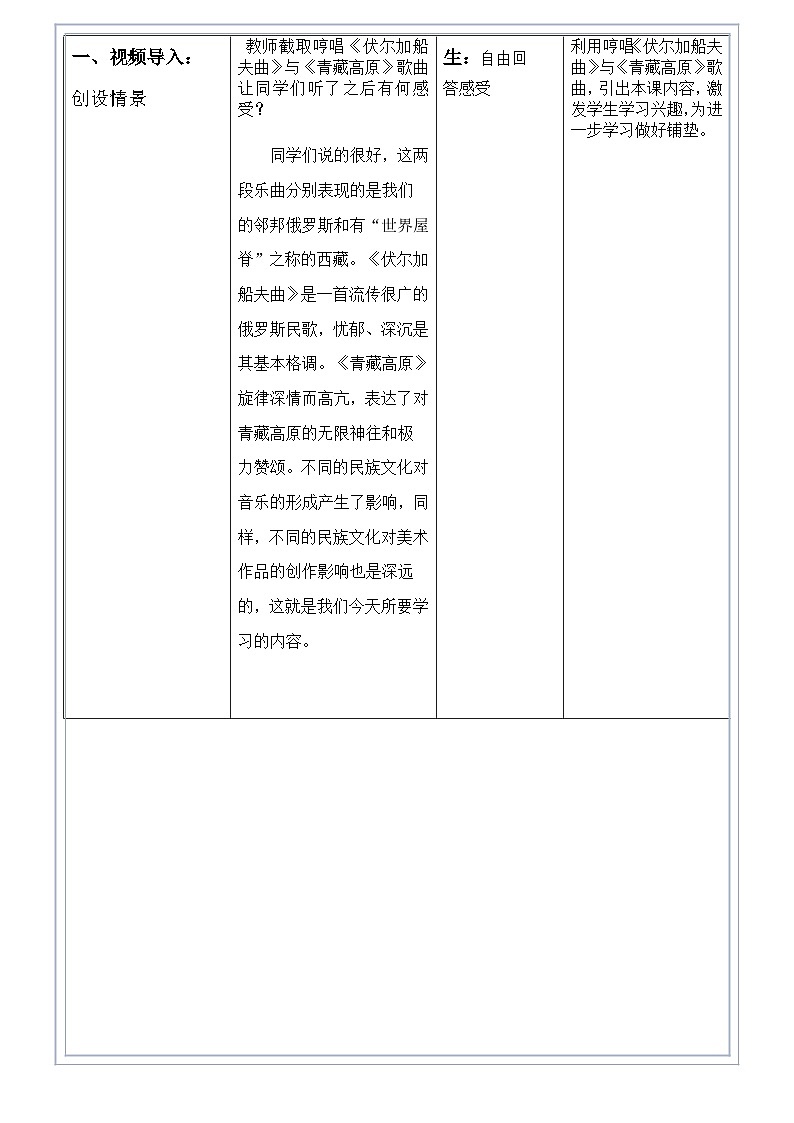 3.12 不同的歌声——民族文化与美术 教学设计-2024-2025学年高中美术湘美版(2019)美术鉴赏02