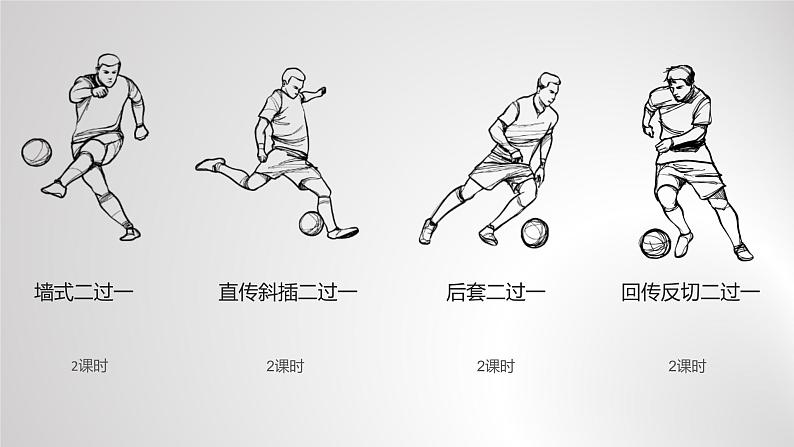 人教版高中体育与健康 足球回传反切二过一课件04