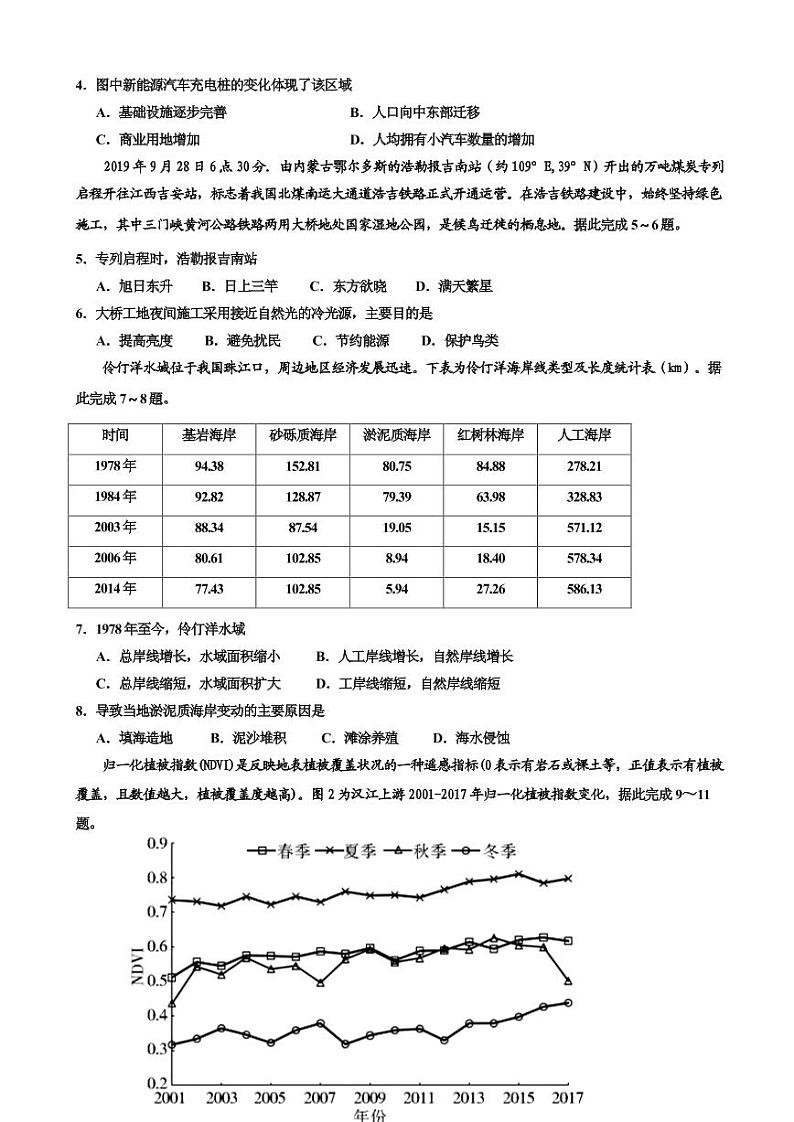 2020届宁夏银川一中高三下学期第一次模拟考试文科综合试题 PDF版02