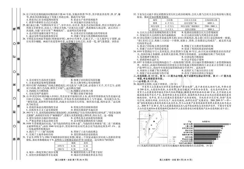 衡水金卷 2022高三2月大联考 文综正文第3页