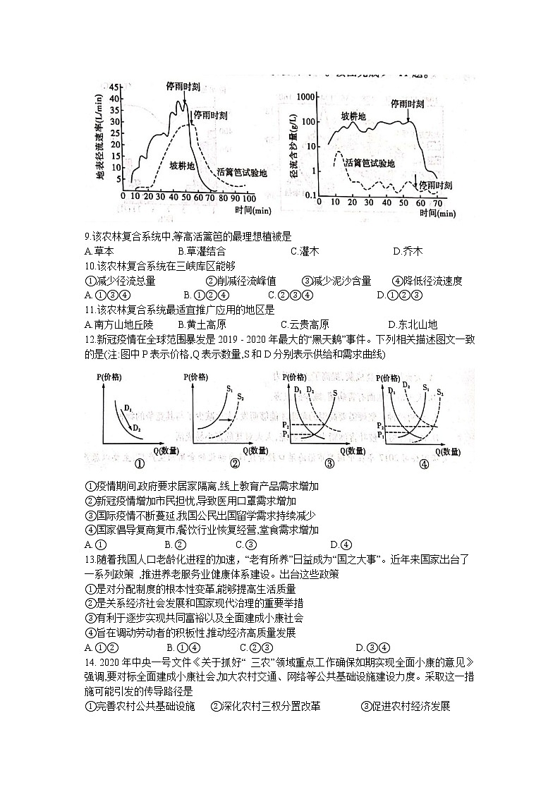 2020年陕西省咸阳市高三第三次模拟考试文科综合卷及答案03