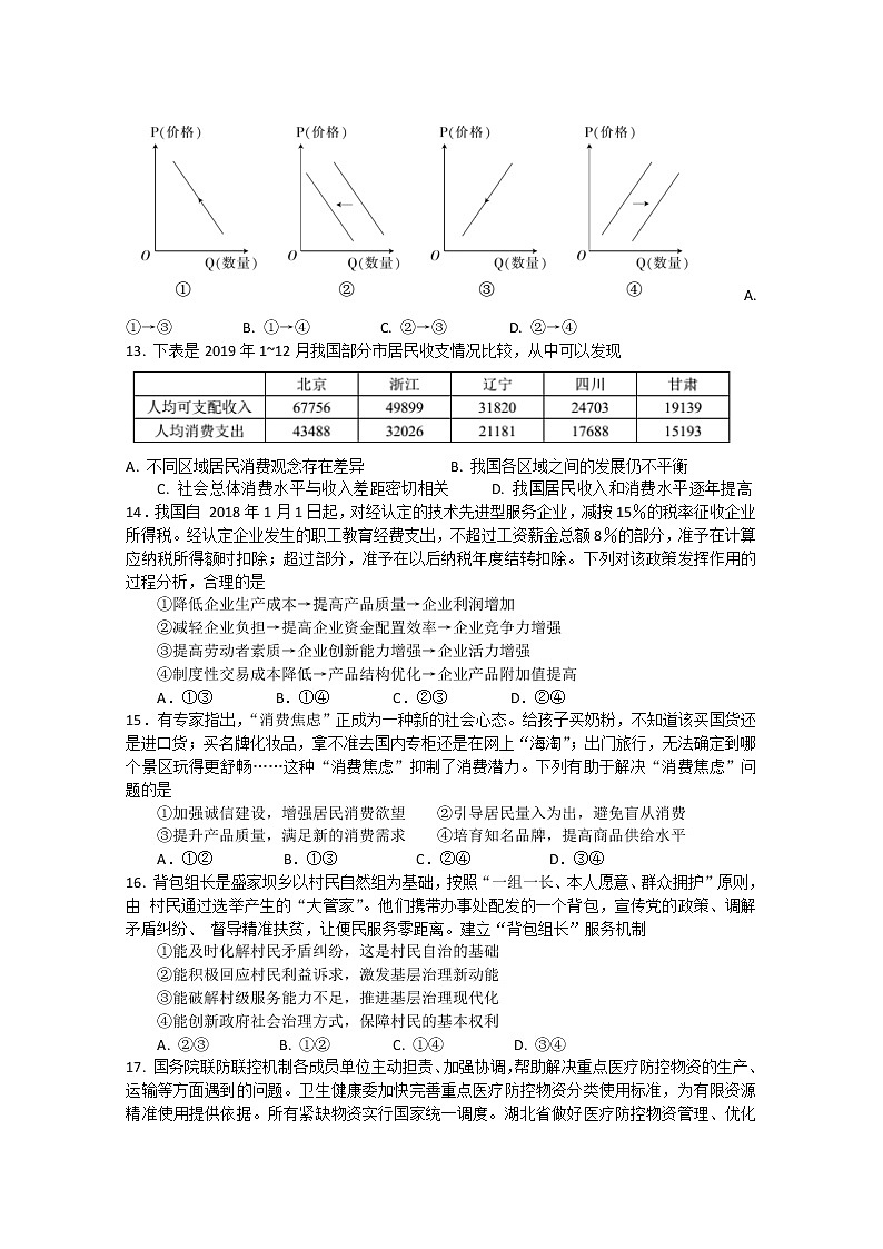 2020全国大联考高三4月联考文科综合试题含答案第3页