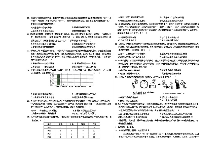 廣西南寧市第二中學(xué)2023屆高三文綜上學(xué)期第一次綜合質(zhì)檢數(shù)據(jù)（Word版附解析）第3頁