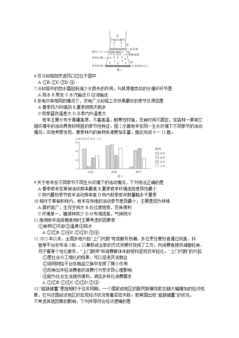 新疆乌鲁木齐地区2022-2023学年高三文综二模试题（Word版附答案）02