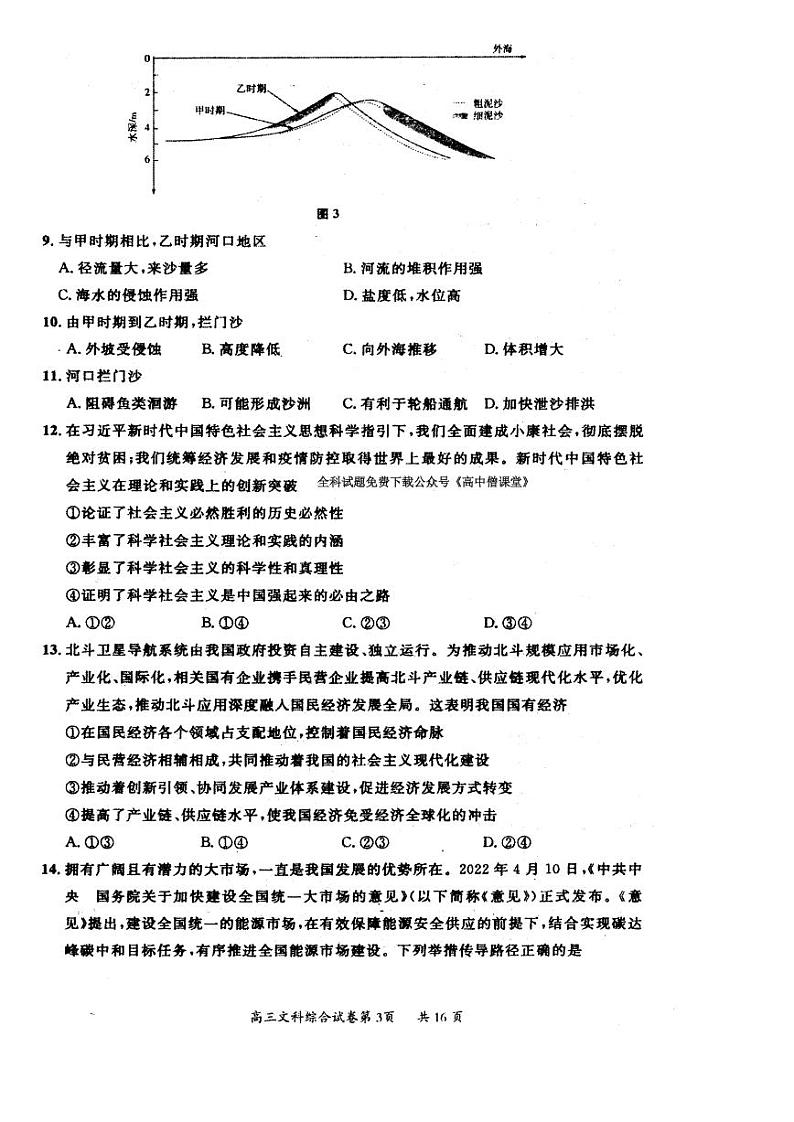 2023届山西省大同市高三下学期阶段性模拟测试 文综(B卷) PDF版03