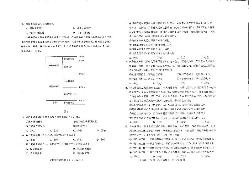 吉林省长春市2023年高三质量监测(三)文科综合能力测试试题第2页