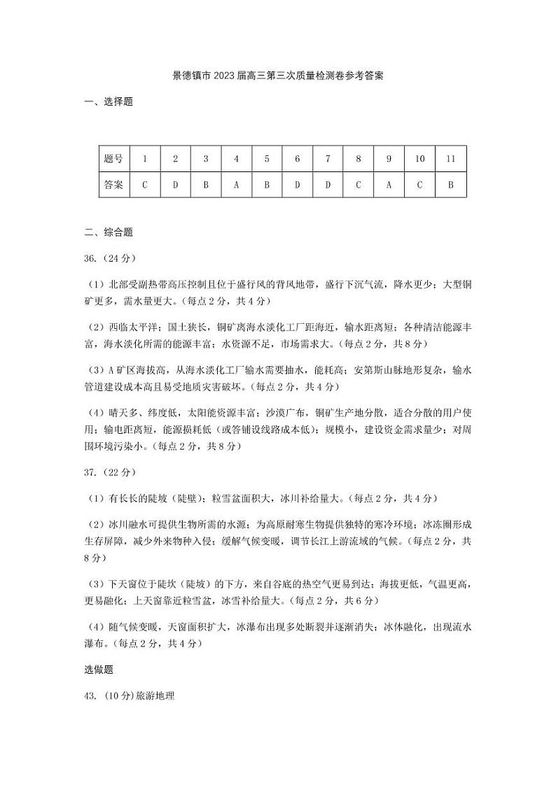 文综答案第1页