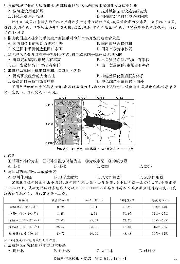 文综-高考仿真模拟(老教材)第2页