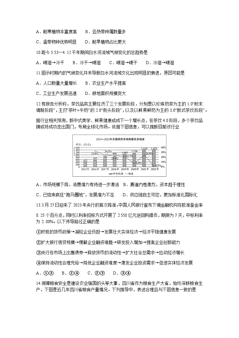 2023屆四川省成都市石室中學(xué)高三下學(xué)期三診模擬考試文科綜合試題含答案第3頁