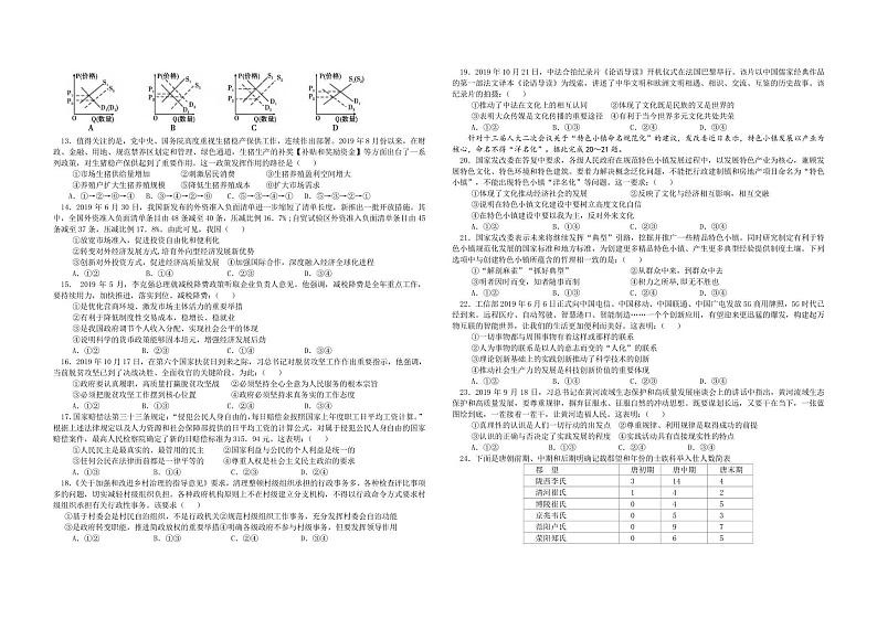 高三一诊模拟试卷及参考答案-文综第2页