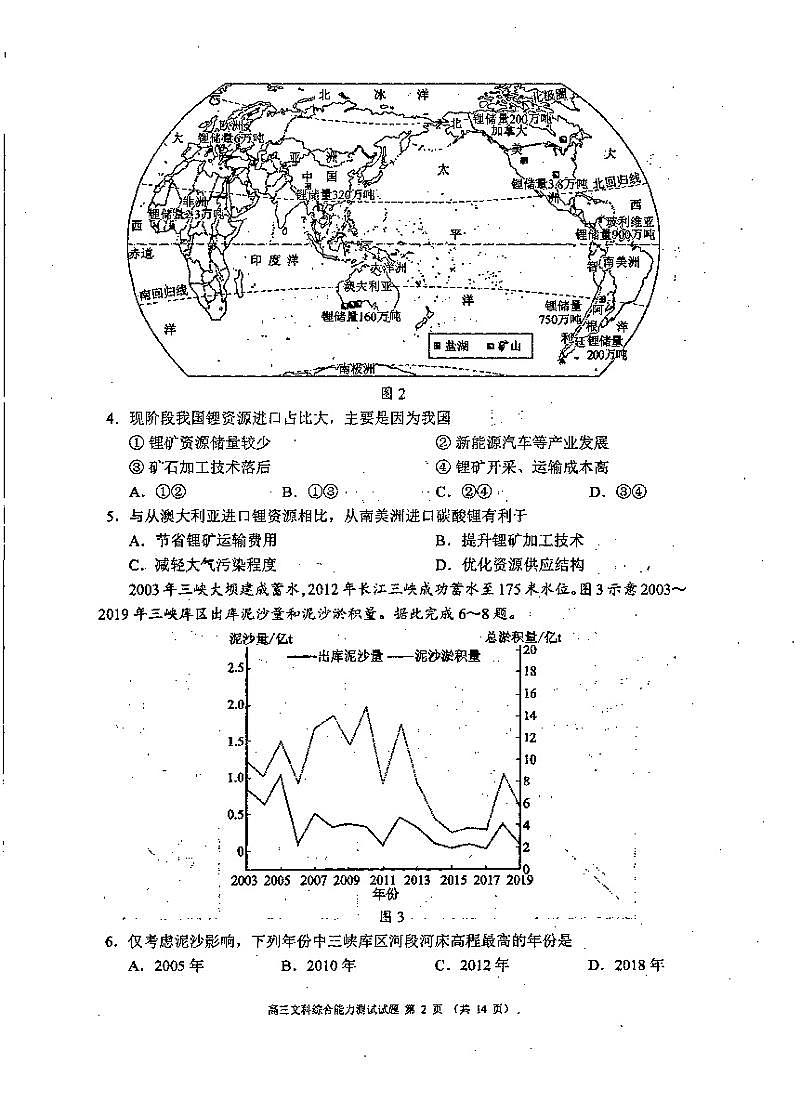 2024屆高三第二次聯(lián)考文綜第2頁