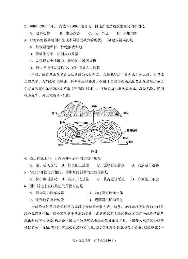 宁夏回族自治区银川一中2024届高三下学期第一次模拟考试文综_副本02