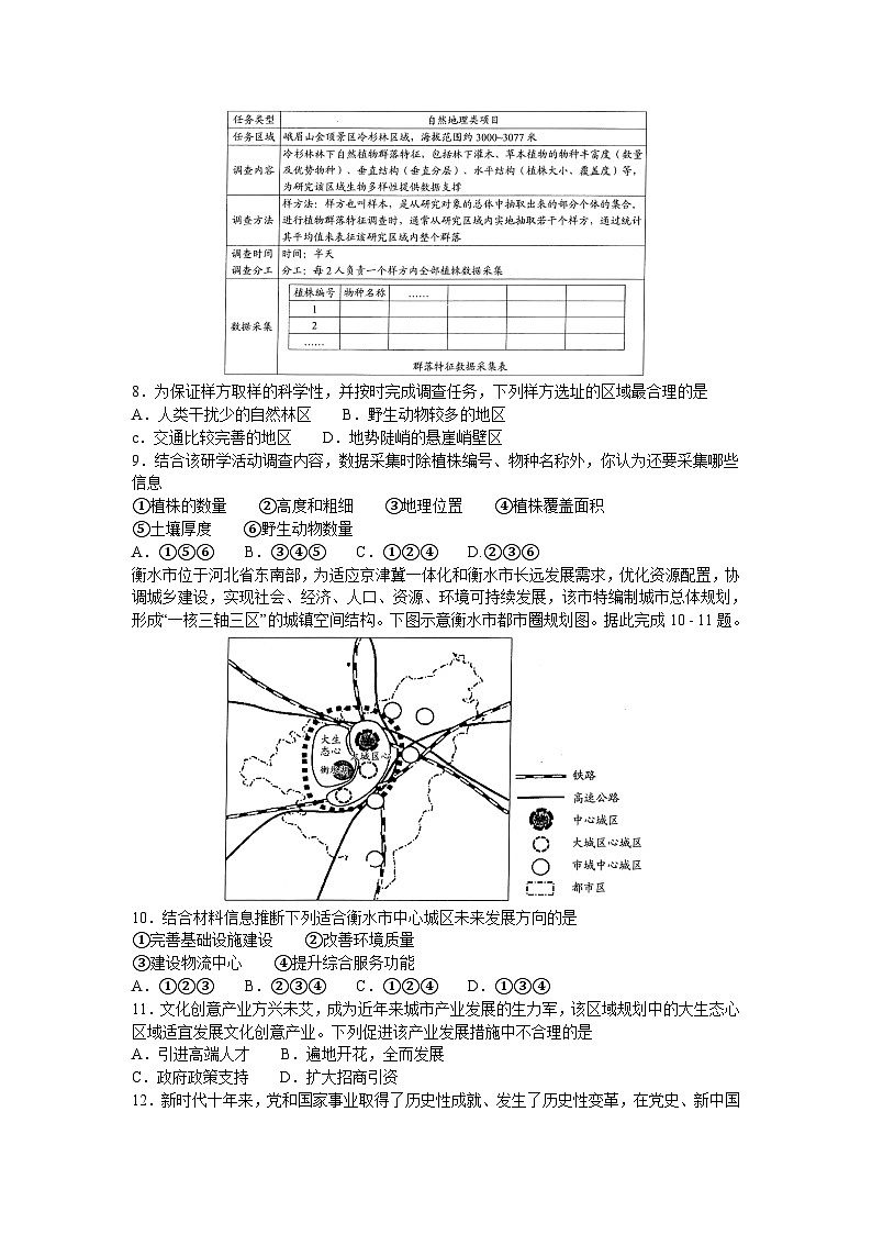 2024南阳高三上学期期末考试文综含答案03