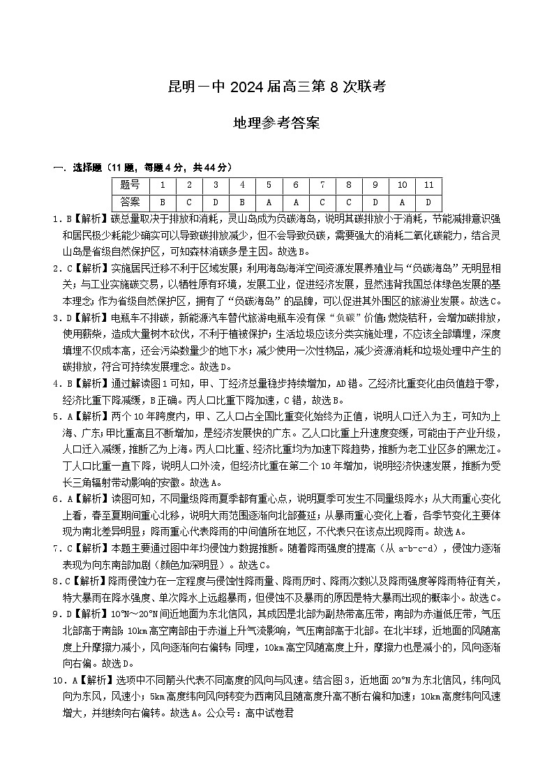 地理答案第1页