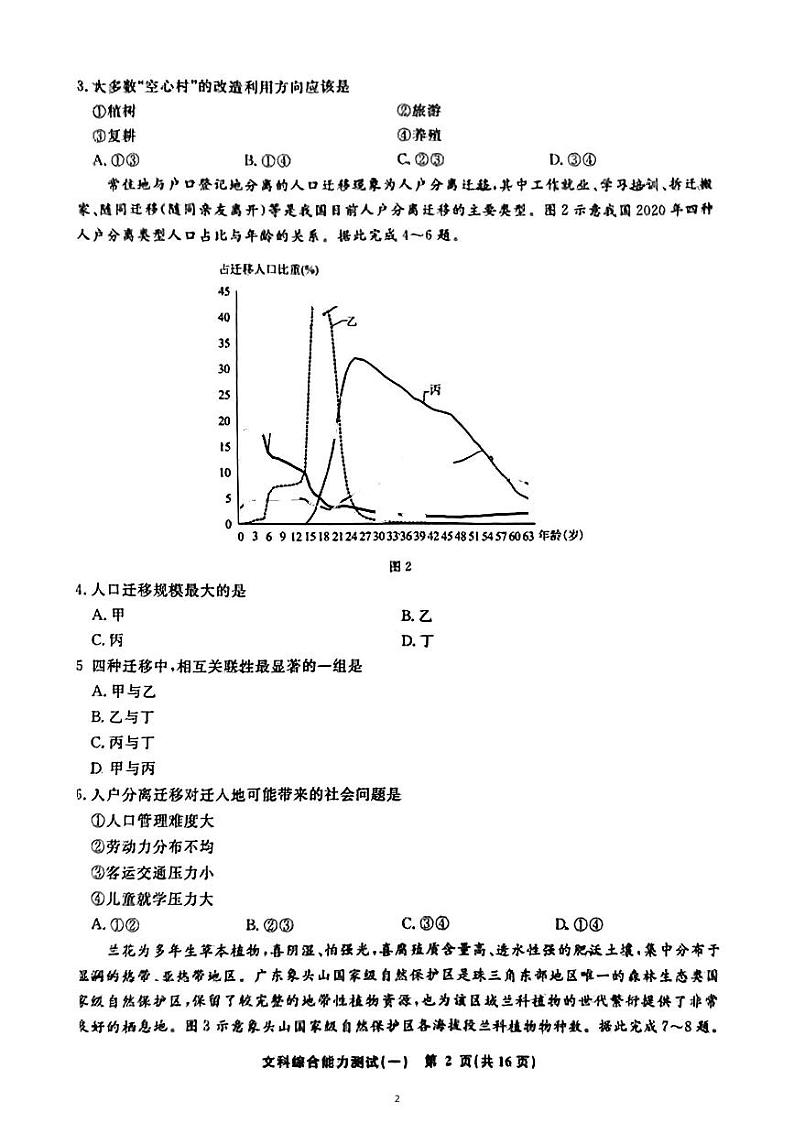 河北衡水名师卷2024届高三下学期高考模拟压轴卷(一)文综 PDF版含解析02