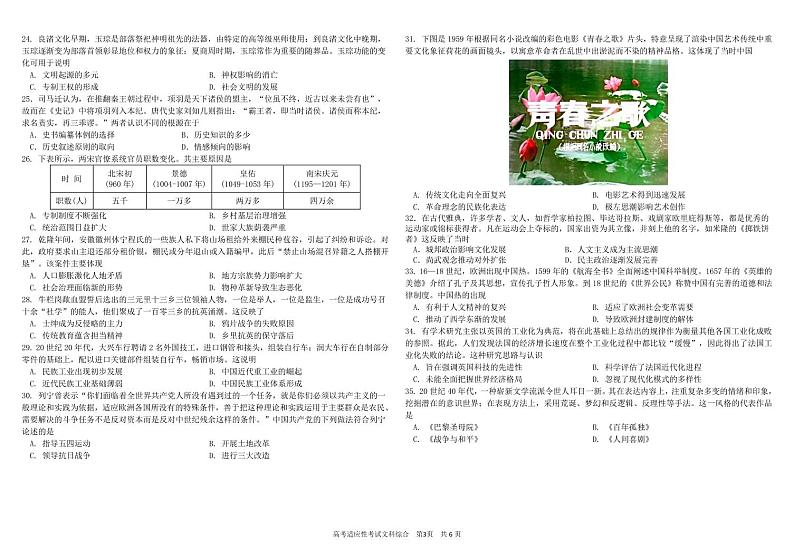 2024成都树德中学高三下学期高考适应性考试文综PDF版含答案(可编辑)第3页