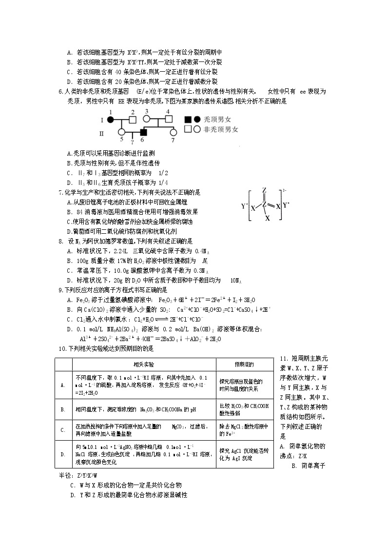 四川省遂宁市2022届高三上学期零诊考试（11月）理科综合含答案02