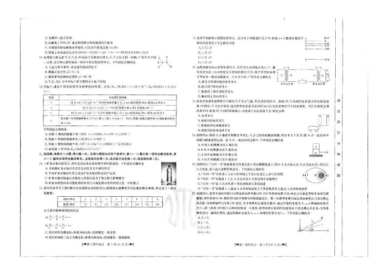 2022平凉高三下学期联合调研试卷及答案理综第2页