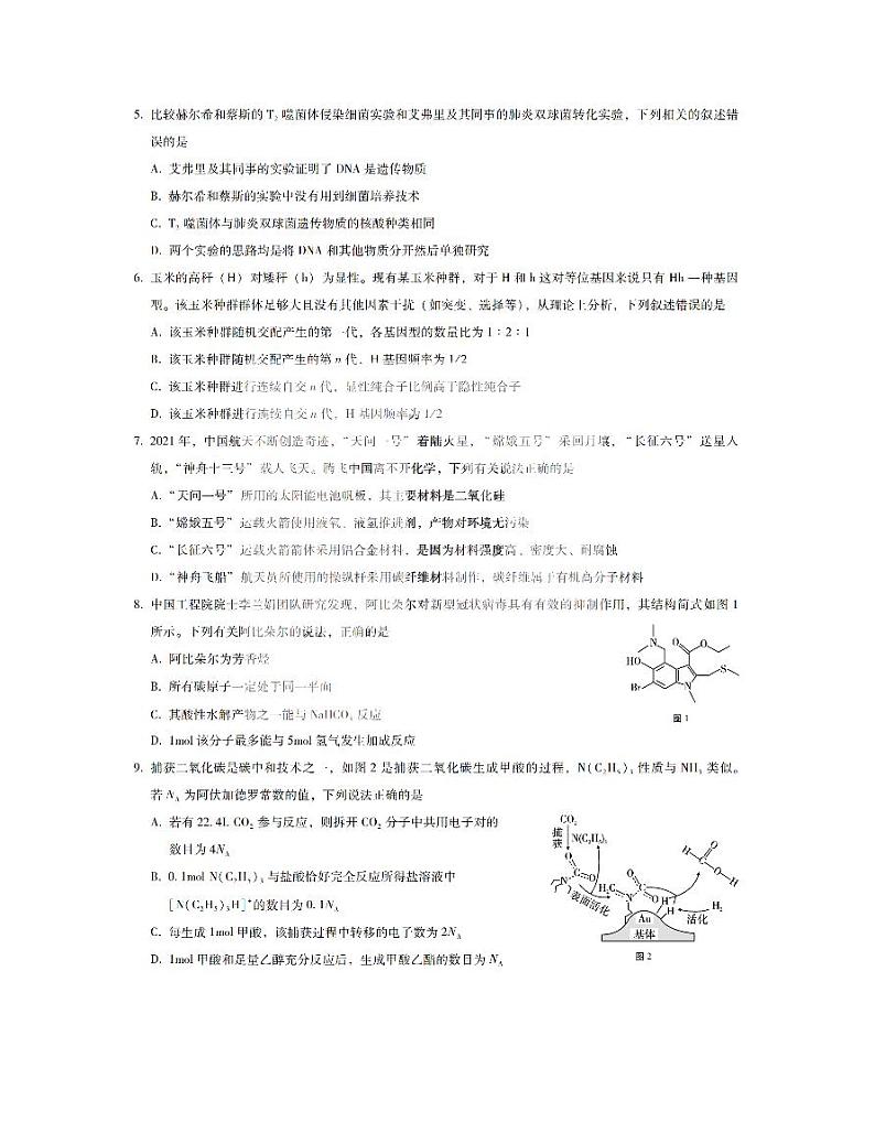 黑龙江省哈尔滨市第三中学2021-2022学年高三下学期3月月考理科综合试题无答案第2页