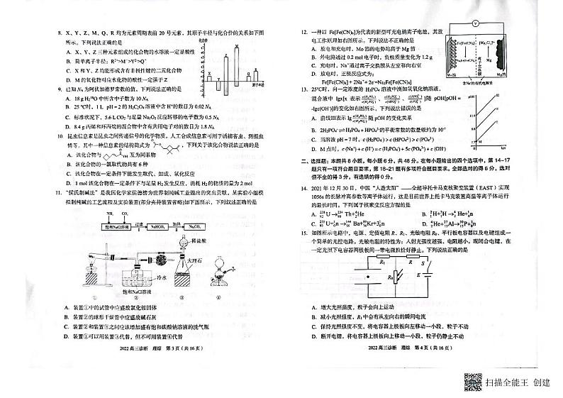 2022届甘肃省兰州市高考一诊理综试题+无答案02