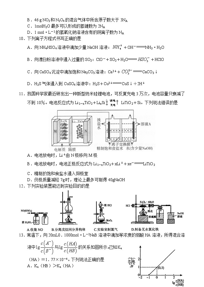 2022河南省顶级名校高三5月全真模拟考试理科综合(含答案)03
