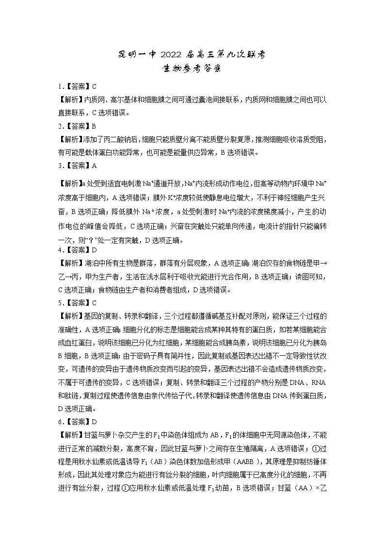 生物答案第1页