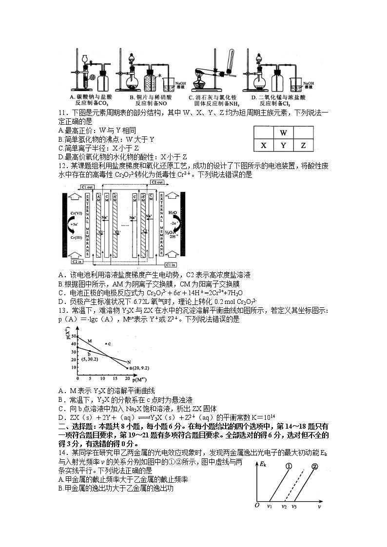 绵阳市高中2019级第三次诊断性考试——理综(WORD版含答案)练习题第3页