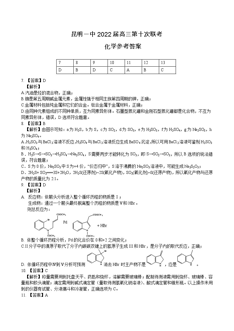 化學(xué)答案第1頁