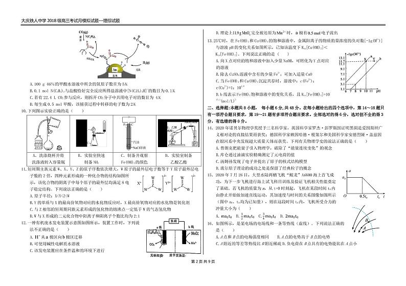 2021省大庆铁人中学高三下学期5月第三次模拟考试理科综合含答案02