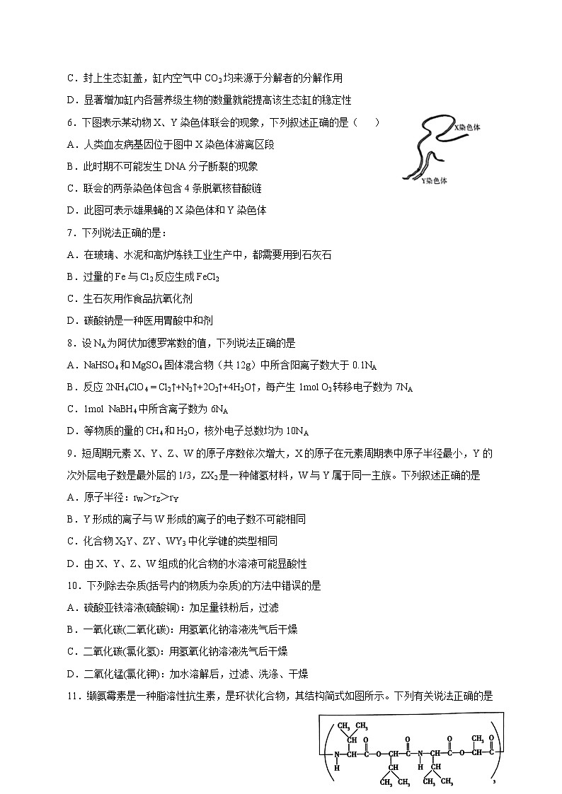 2021宜宾叙州区一中校高三上学期第一次月考理科综合试题含答案第2页
